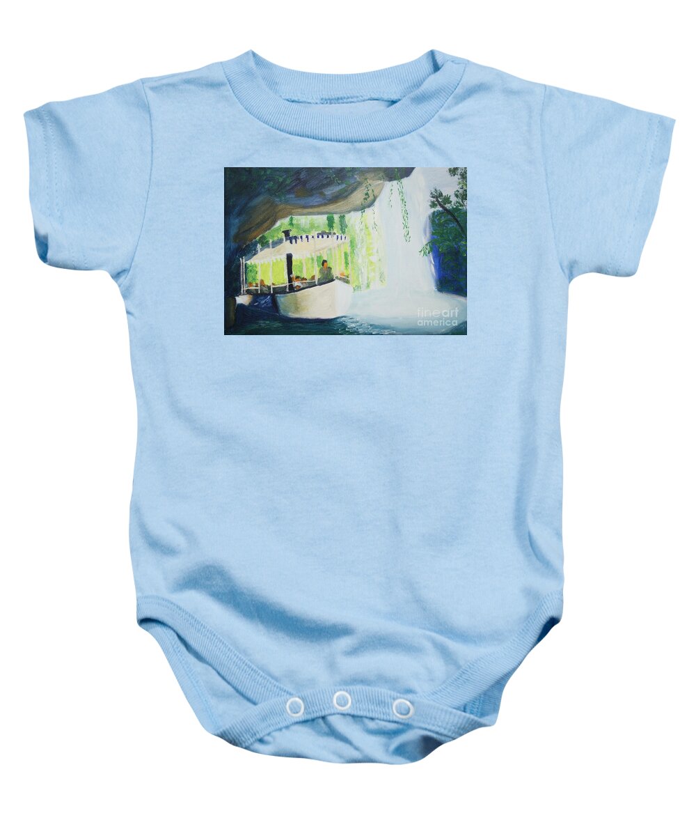 Boat Baby Onesie featuring the painting You're In De Nile by Marina McLain
