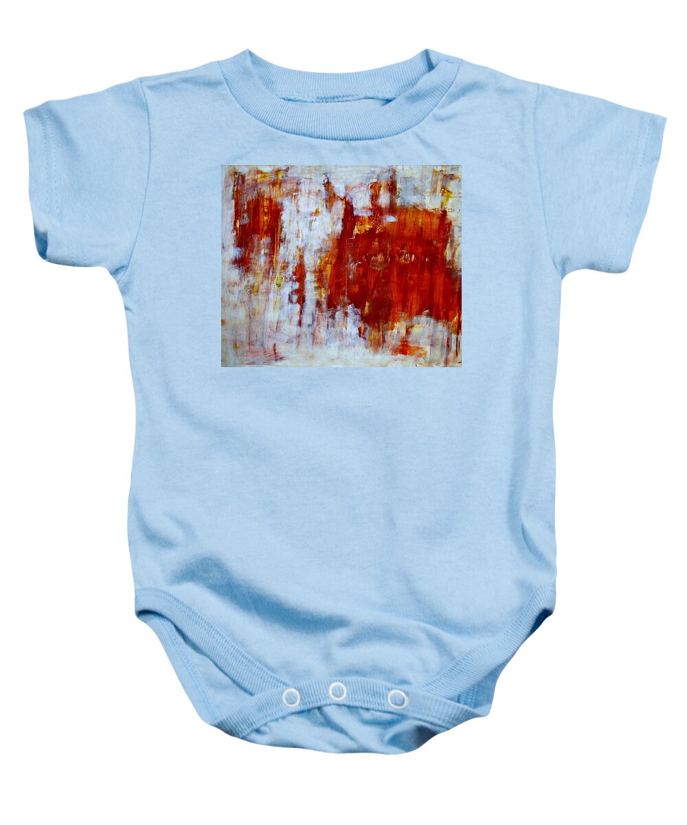 Abstract Painting Baby Onesie featuring the painting Z1 by KUNST MIT HERZ Art with heart