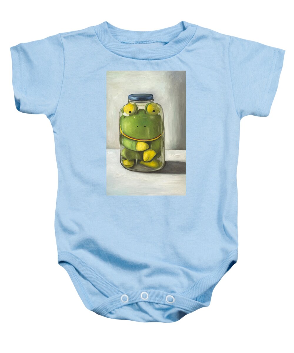 Frog Baby Onesie featuring the painting Preserving Childhood #1 by Leah Saulnier The Painting Maniac
