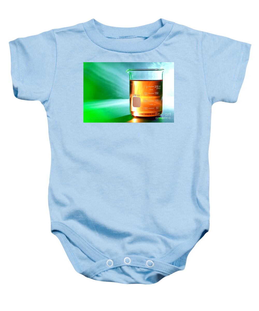 Amber Baby Onesie featuring the photograph Laboratory Equipment in Science Research Lab #4 by Science Research Lab