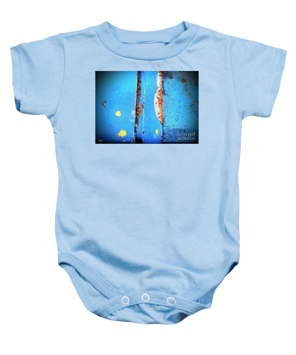 Rust Baby Onesie featuring the photograph Blue Abstract by Eena Bo