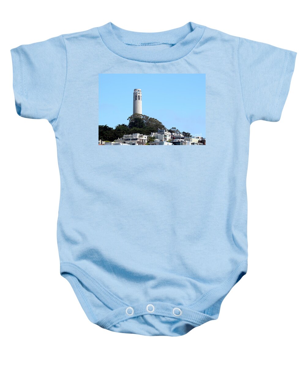 Coit Baby Onesie featuring the photograph Coit Tower by Henrik Lehnerer