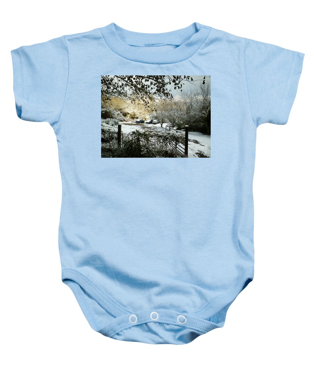 Winter Baby Onesie featuring the photograph Cold Outside . . . Warm Inside by Renee Trenholm