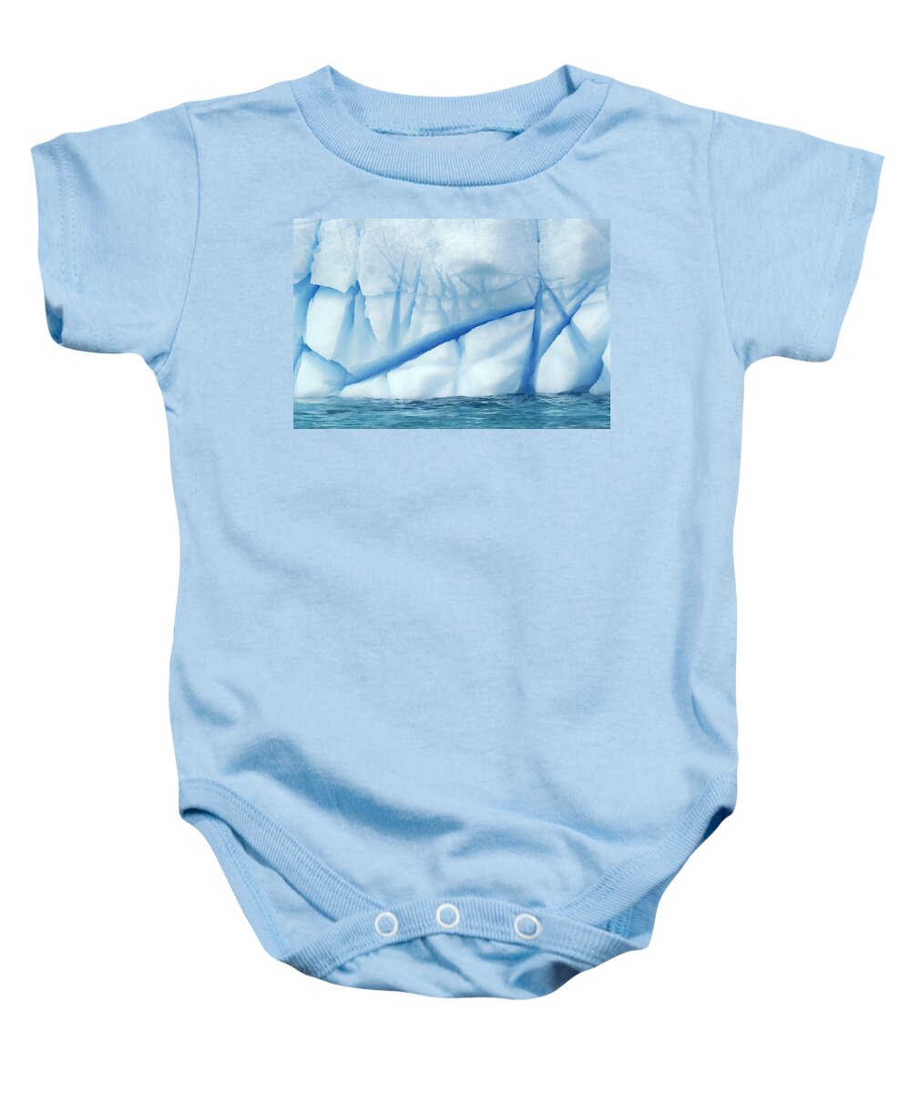 Mp Baby Onesie featuring the photograph Crevasses Created By The Melting by Jan Vermeer