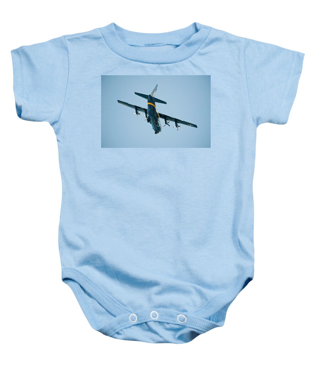 Hawaii Baby Onesie featuring the photograph Fat Albert flies low over our lanai by Dan McManus