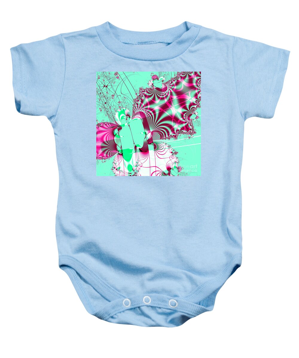 Fractal Baby Onesie featuring the digital art Kabuki . Square by Wingsdomain Art and Photography