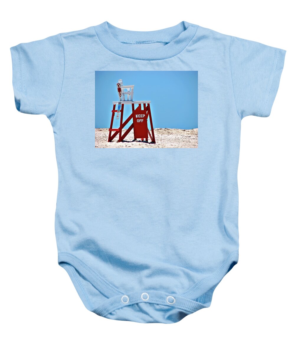 Lifeguard Baby Onesie featuring the photograph Life Guard Stand by Carolyn Marshall