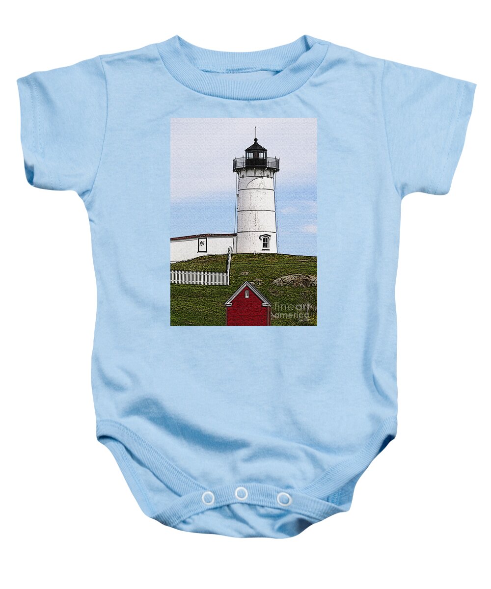 Cape Baby Onesie featuring the photograph Nubble Lighthouse- Canvas by Luke Moore