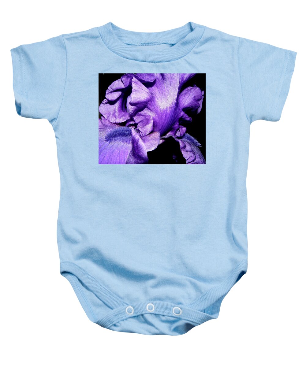 Iris Baby Onesie featuring the photograph Purple Passion by Kim Galluzzo
