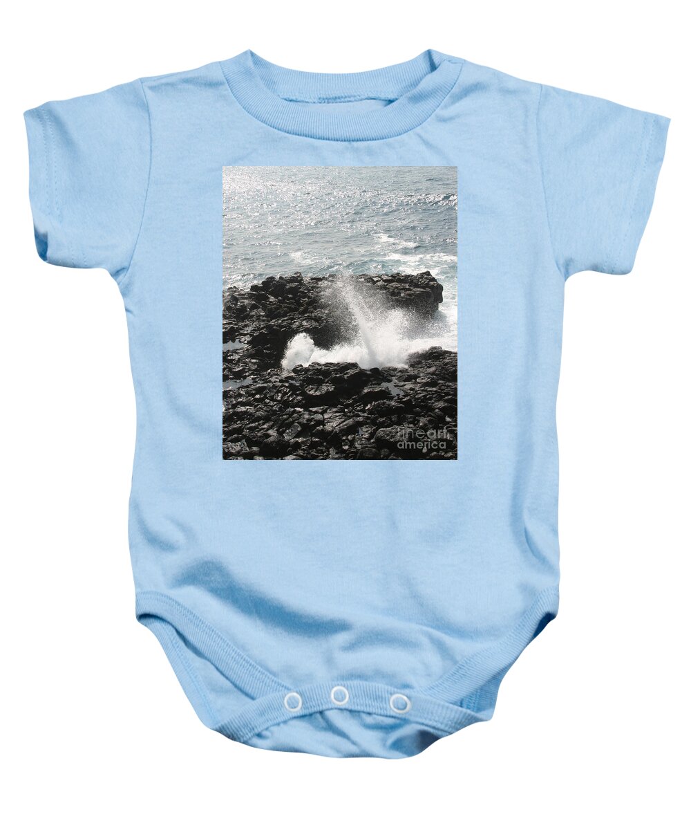 Tide Baby Onesie featuring the photograph Tidal Spike by Anthony Trillo