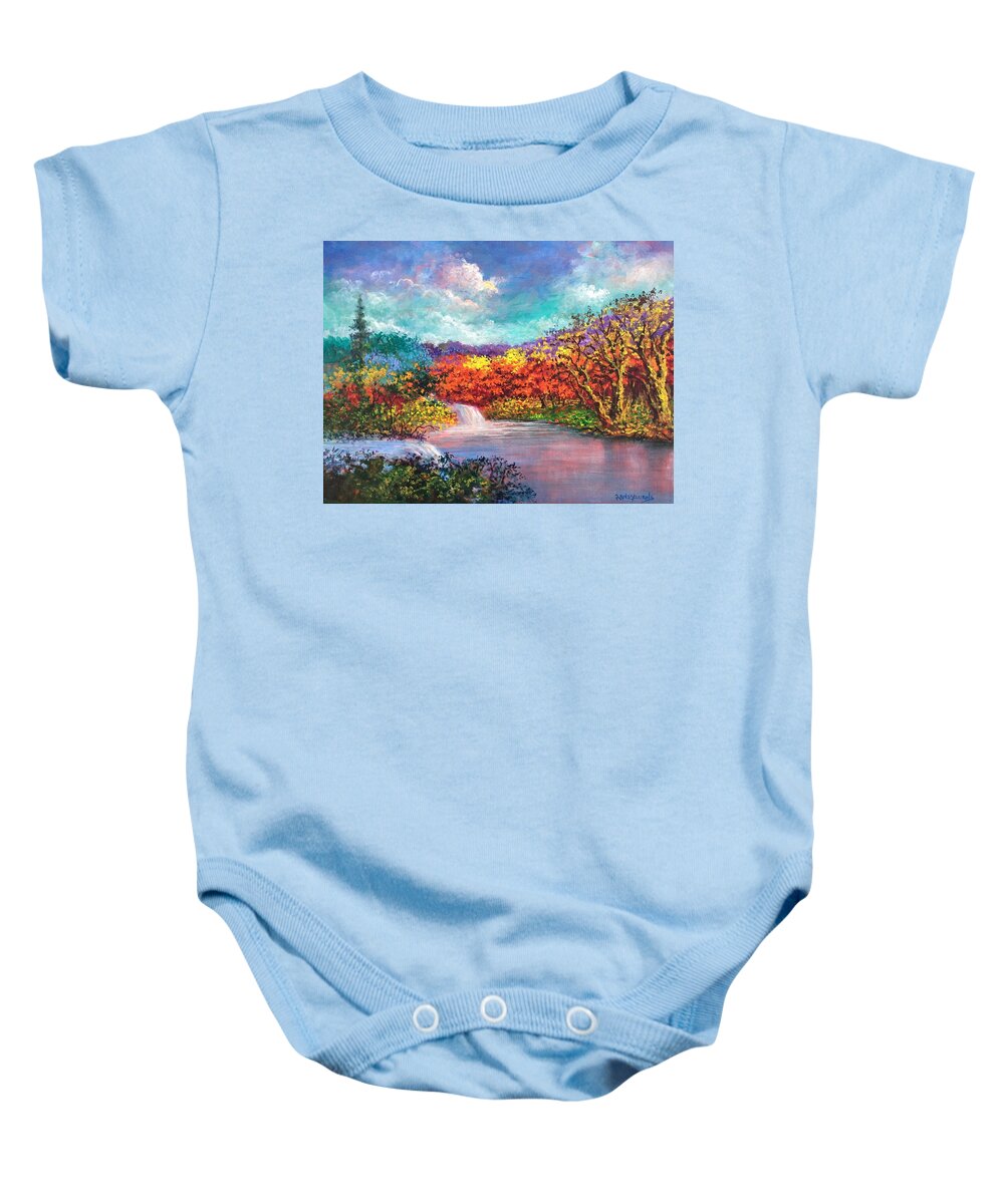 Autumn Baby Onesie featuring the painting Autumn In The Garden of Eden #2 by Rand Burns