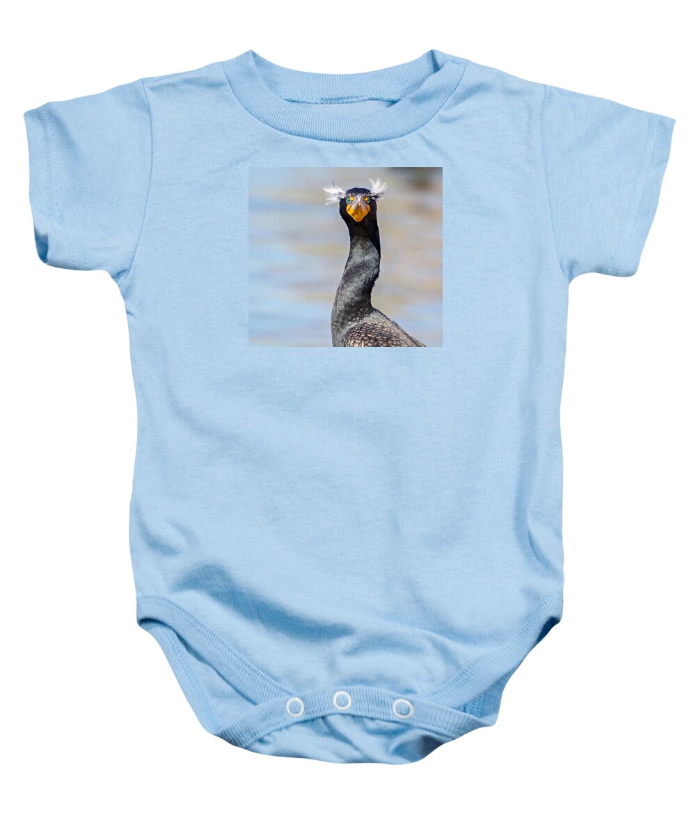 Double_crested_cormorant Baby Onesie featuring the photograph Double-crested Cormorant #1 by Tam Ryan