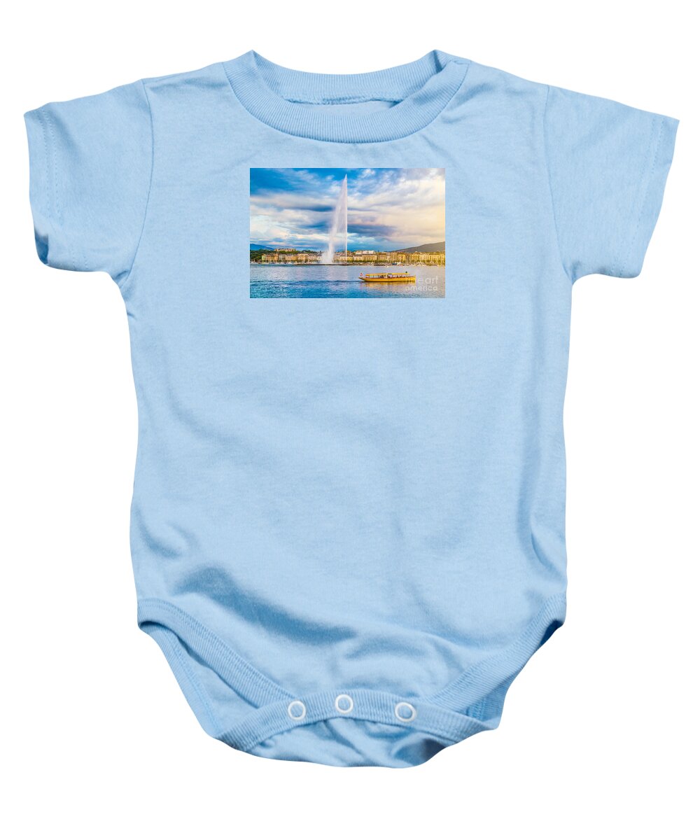 Jet D'eau Baby Onesie featuring the photograph Geneva #1 by JR Photography