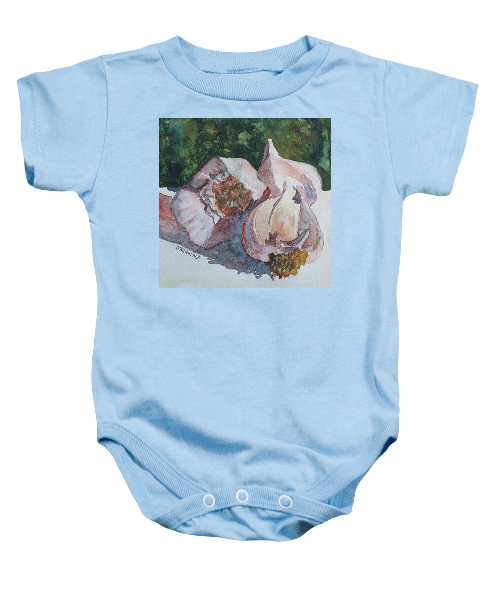 Garlic Baby Onesie featuring the painting Little Garlic II #1 by Jenny Armitage