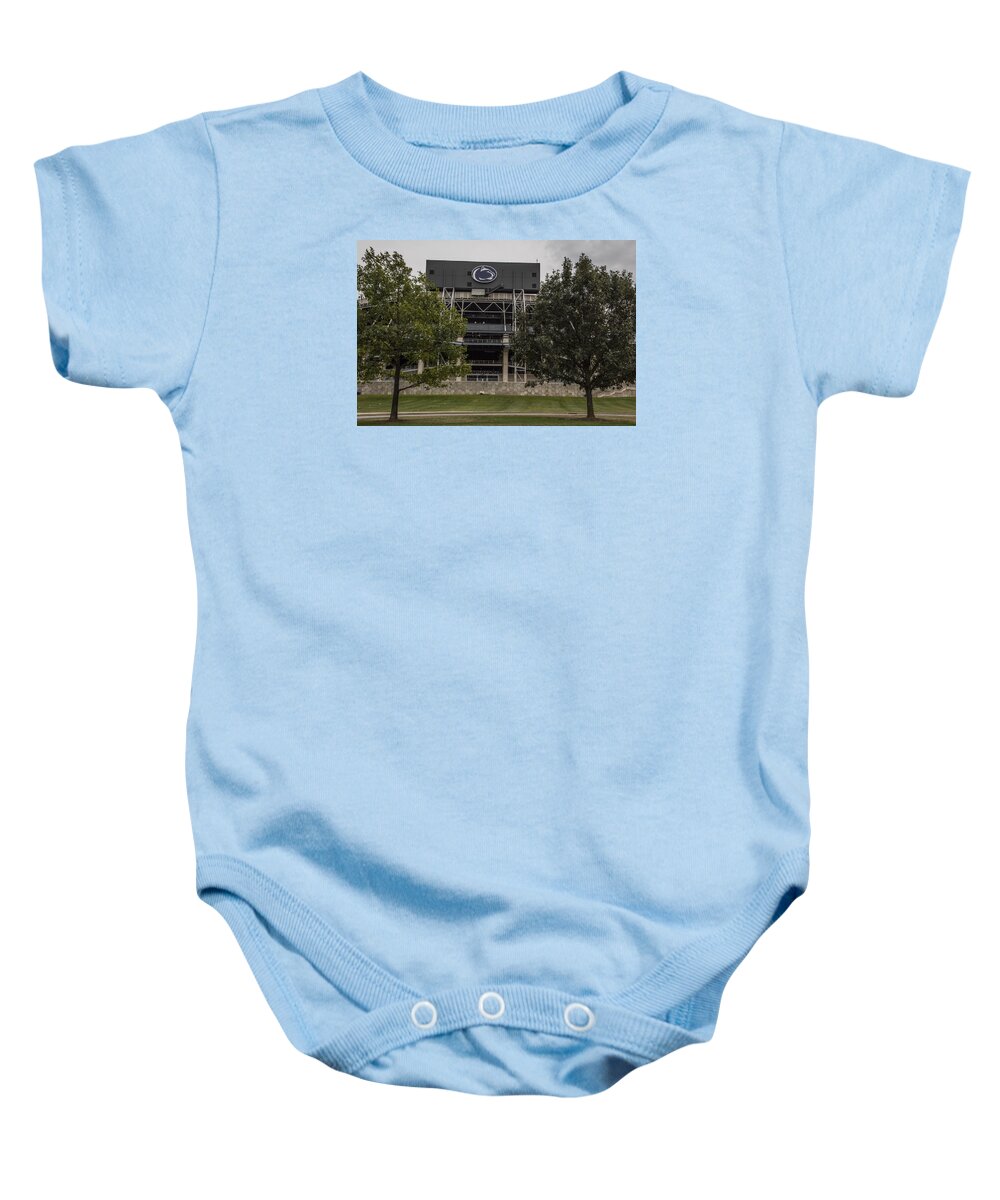 Penn State Baby Onesie featuring the photograph Penn State Beaver Stadium #1 by John McGraw