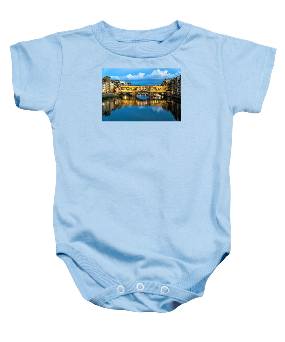 Ponte Vecchio Baby Onesie featuring the photograph Ponte Vecchio by Weir Here And There