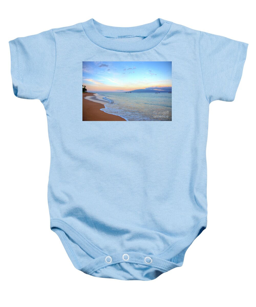 Sunrise On Kaanapali Baby Onesie featuring the photograph Sunrise on Kaanapali #1 by Kelly Wade