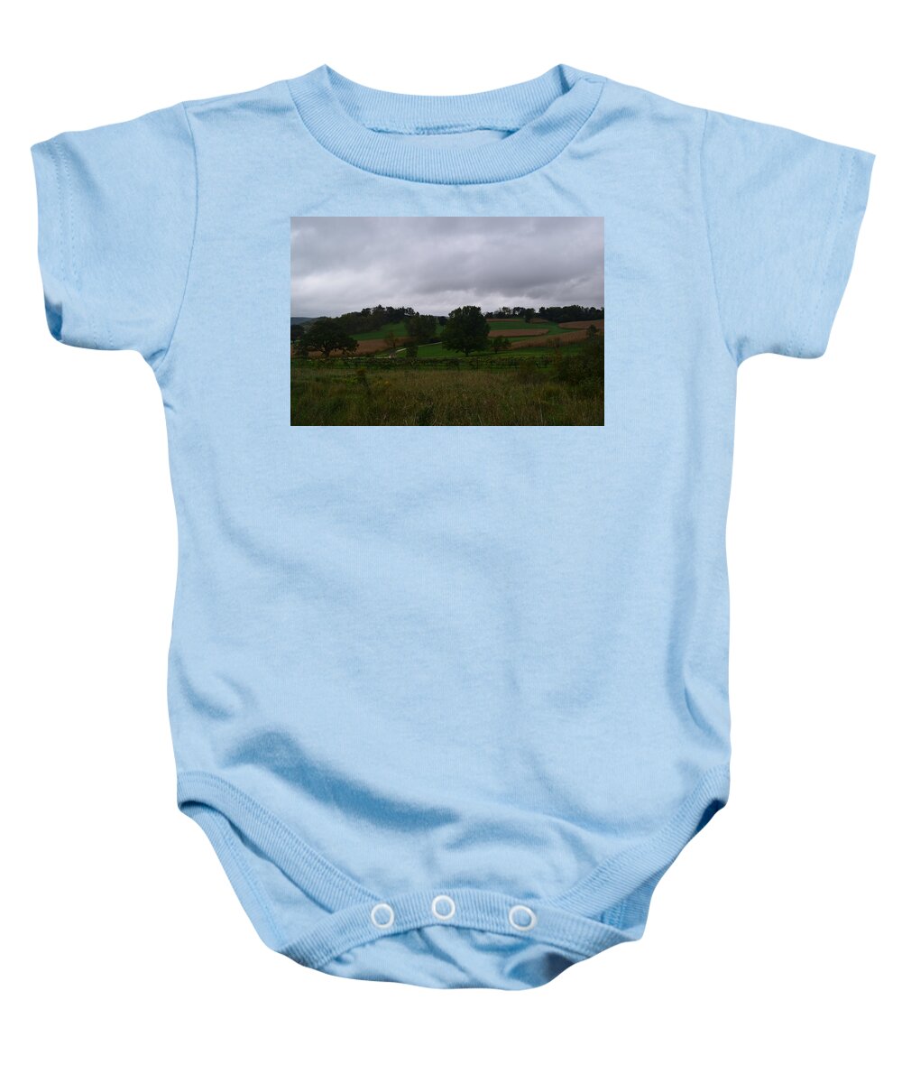 Frank Baby Onesie featuring the photograph Taliesin Hills #1 by Curtis Krusie
