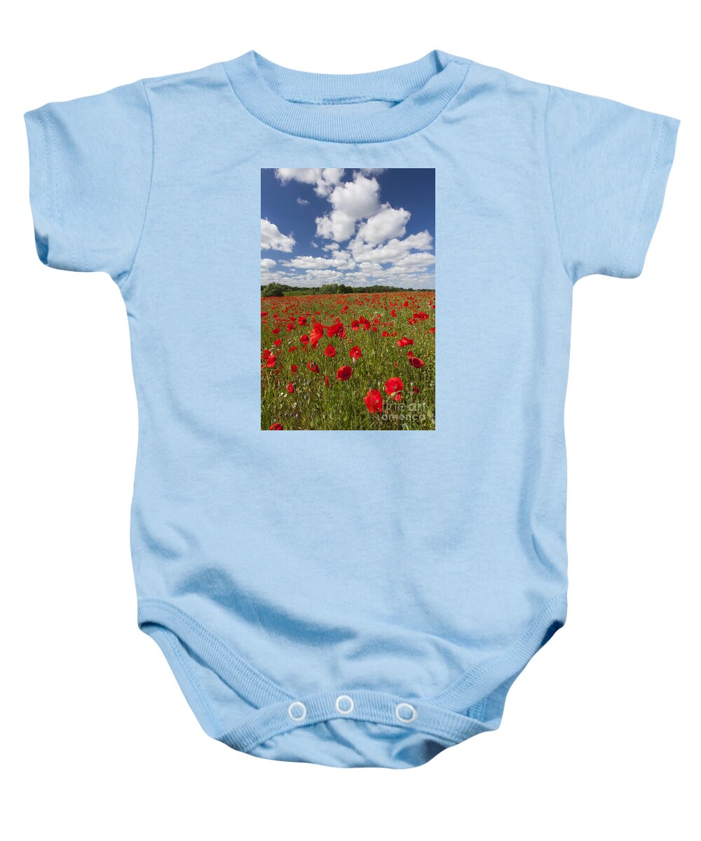 Common Poppy Baby Onesie featuring the photograph 151124p076 by Arterra Picture Library