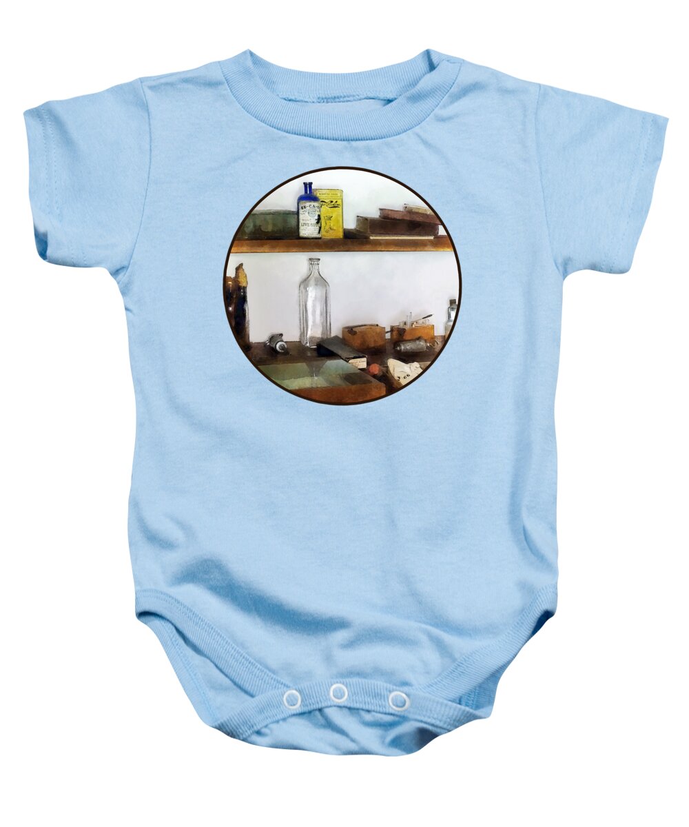 Doctor Baby Onesie featuring the photograph 19th Century Veterinarian's Office by Susan Savad