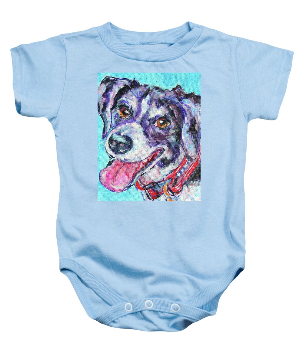  Baby Onesie featuring the painting Buddy #2 by Judy Rogan