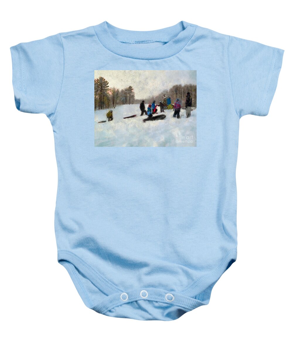 Winter Baby Onesie featuring the photograph Snow Day #2 by Claire Bull