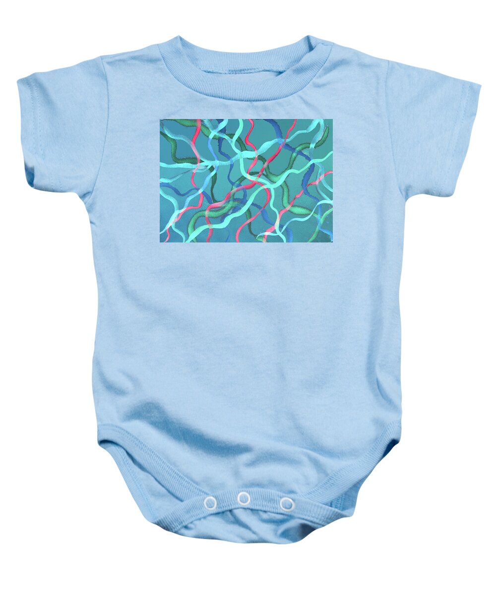 Abstract Art Baby Onesie featuring the painting Tendrils of Night by Rein Nomm