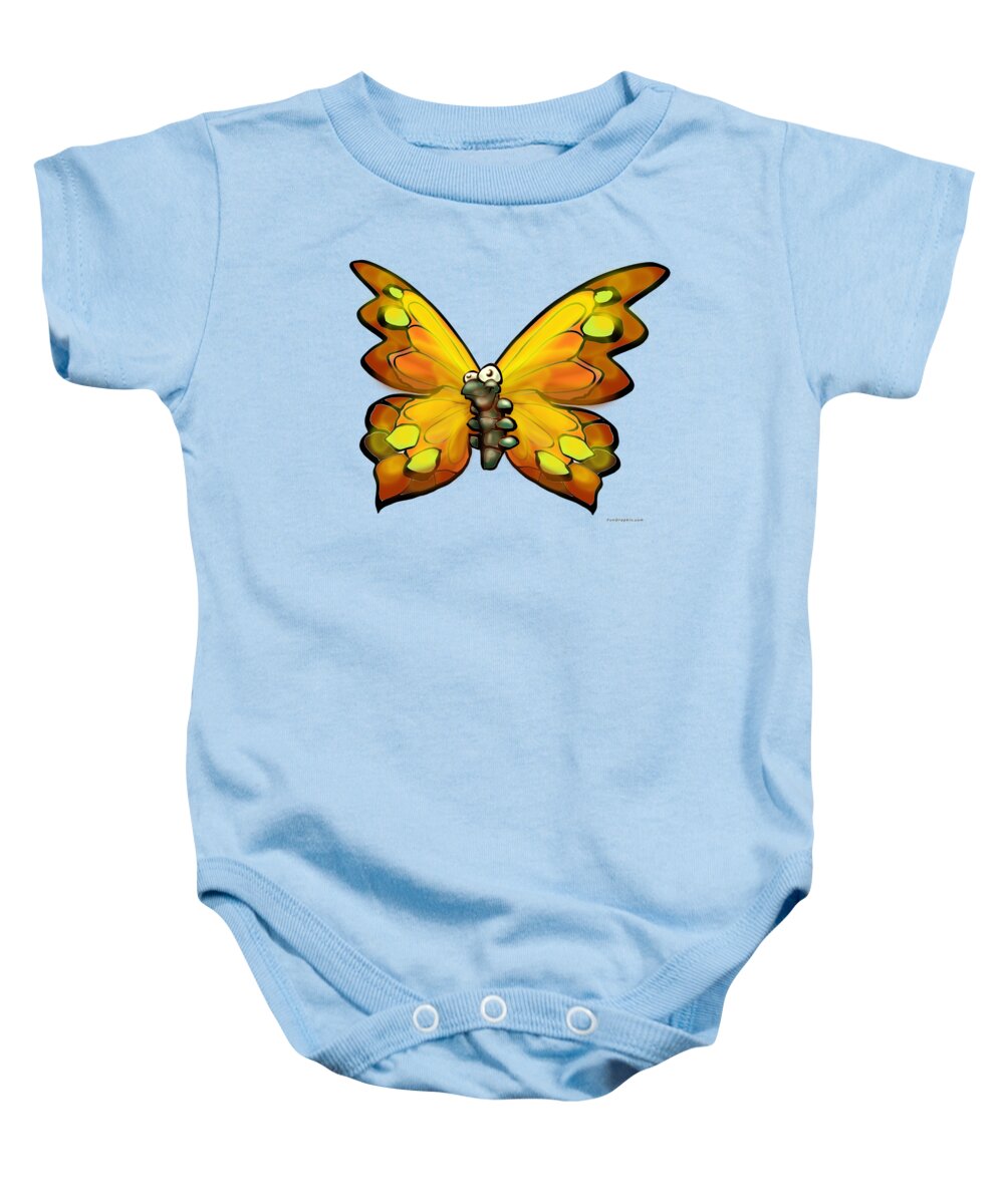 Butterfly Baby Onesie featuring the painting Butterfly #3 by Kevin Middleton