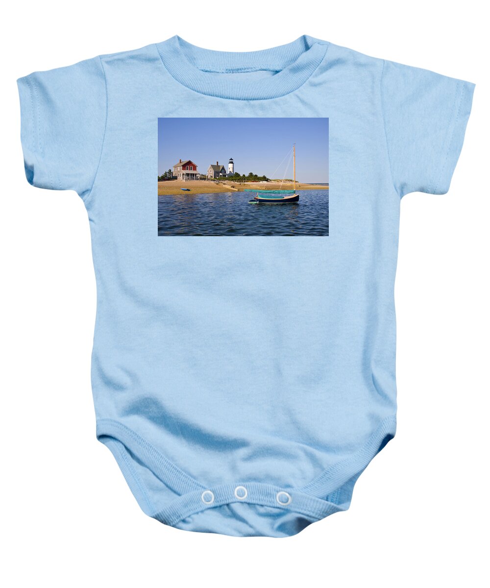 Sandy Neck Baby Onesie featuring the photograph Sandy Neck Lighthouse #2 by Charles Harden