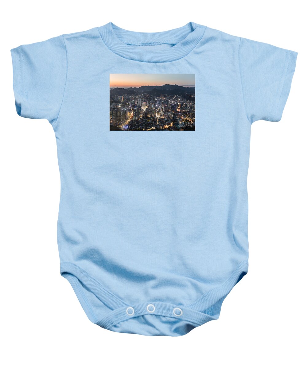 Seoul Baby Onesie featuring the photograph Sunset over Seoul #6 by Didier Marti
