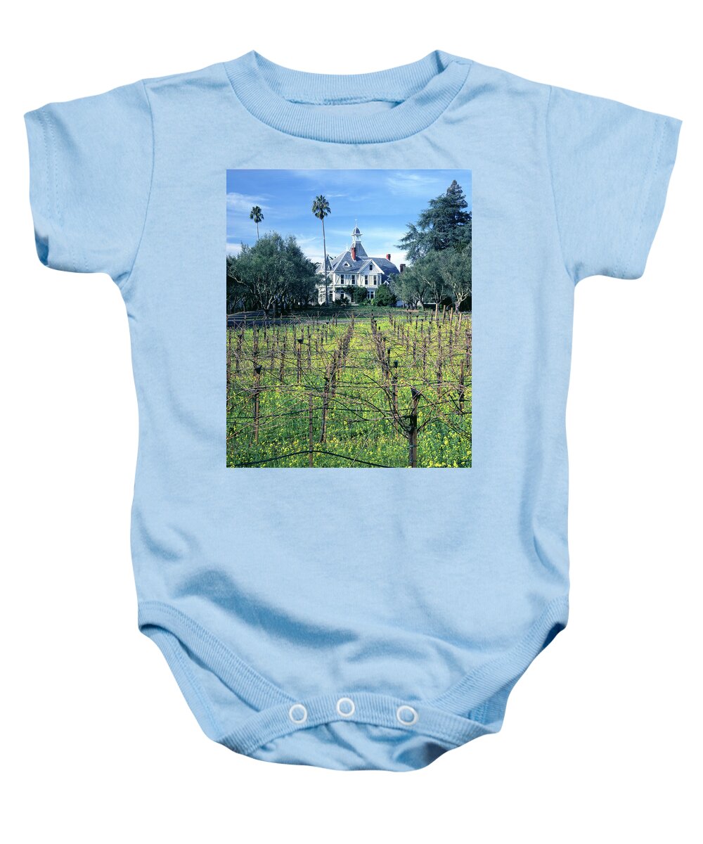 Spring Mountain Vineyard Baby Onesie featuring the photograph 6B6313 Falcon Crest Set at Spring Mountain Vineyard by Ed Cooper Photography