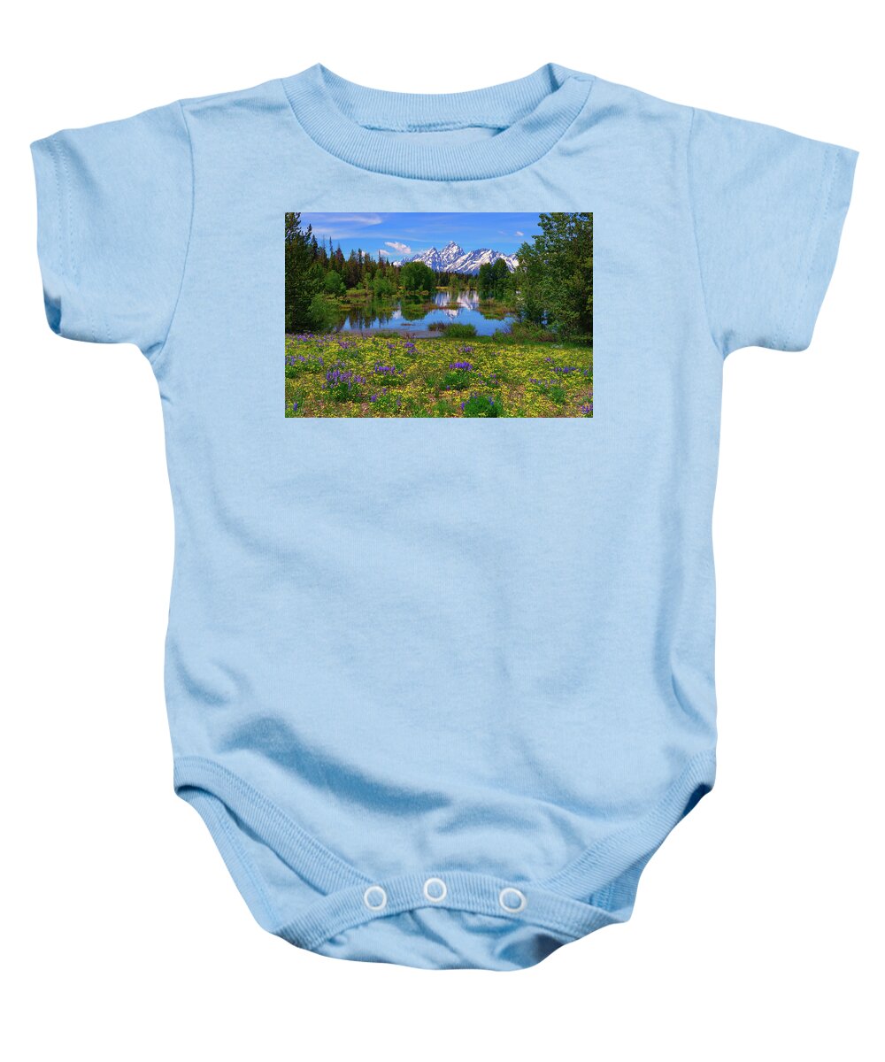 Grand Teton National Park Baby Onesie featuring the photograph A Slice of Heaven by Greg Norrell