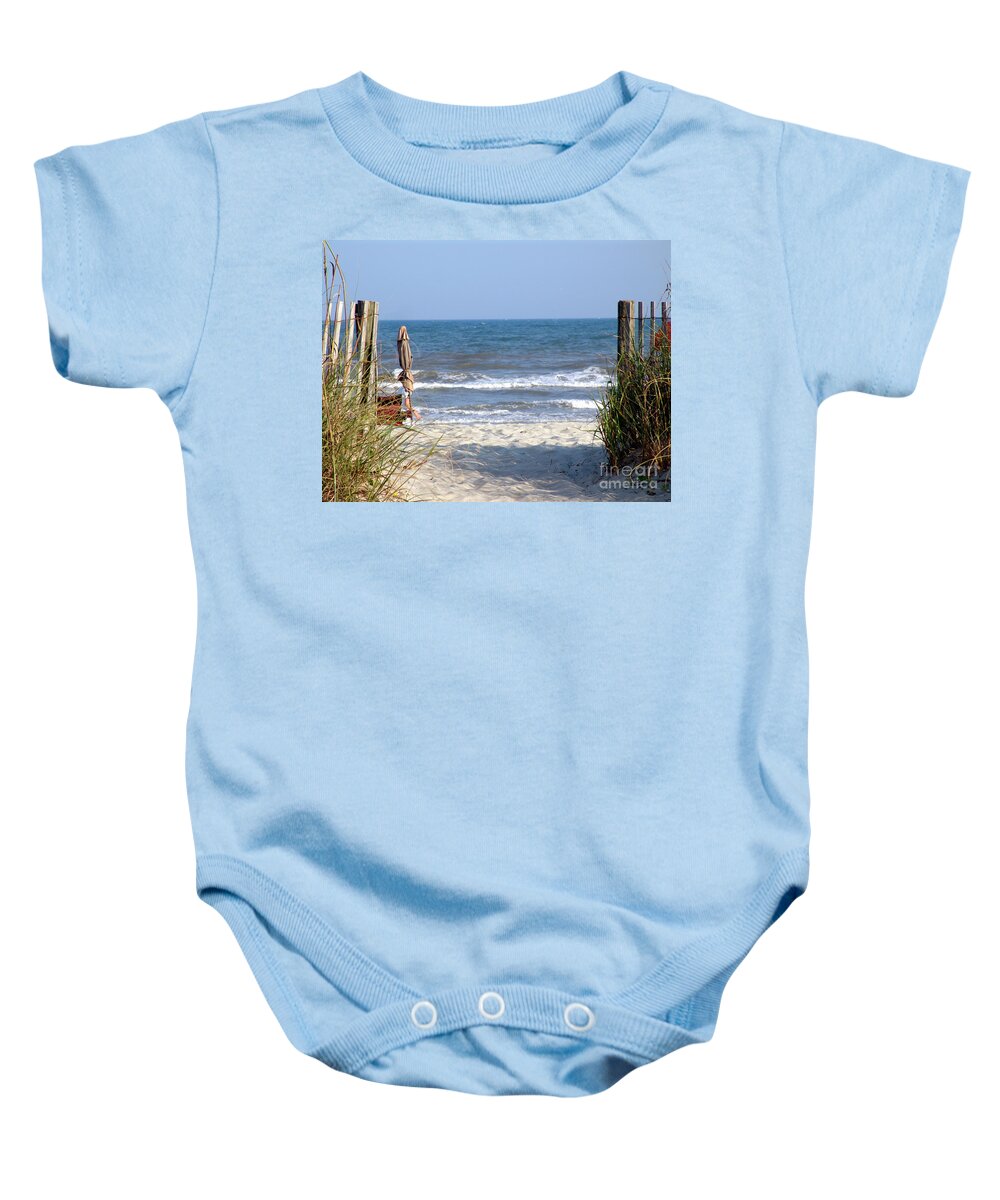 Beach Baby Onesie featuring the photograph About Time by Lisa Lambert-Shank