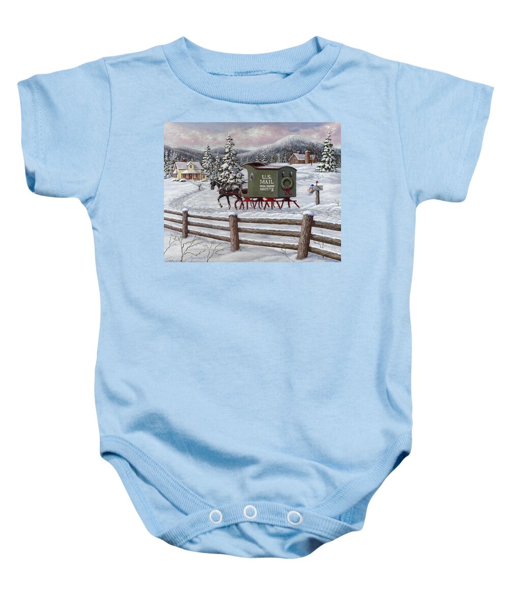 Horse Baby Onesie featuring the painting Across the Miles by Richard De Wolfe
