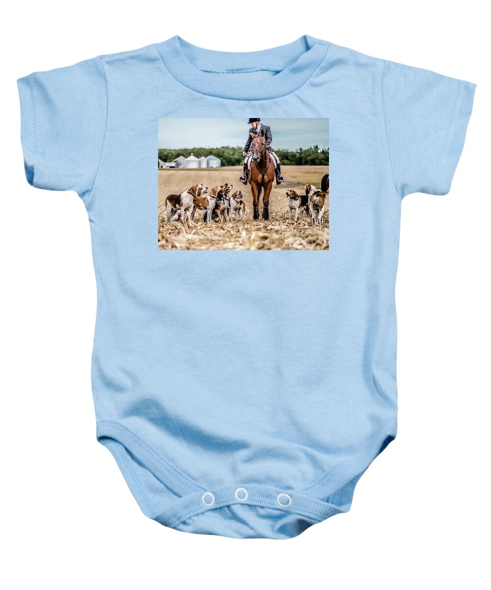 Hunt Baby Onesie featuring the photograph Adoration 2 by Pamela Taylor