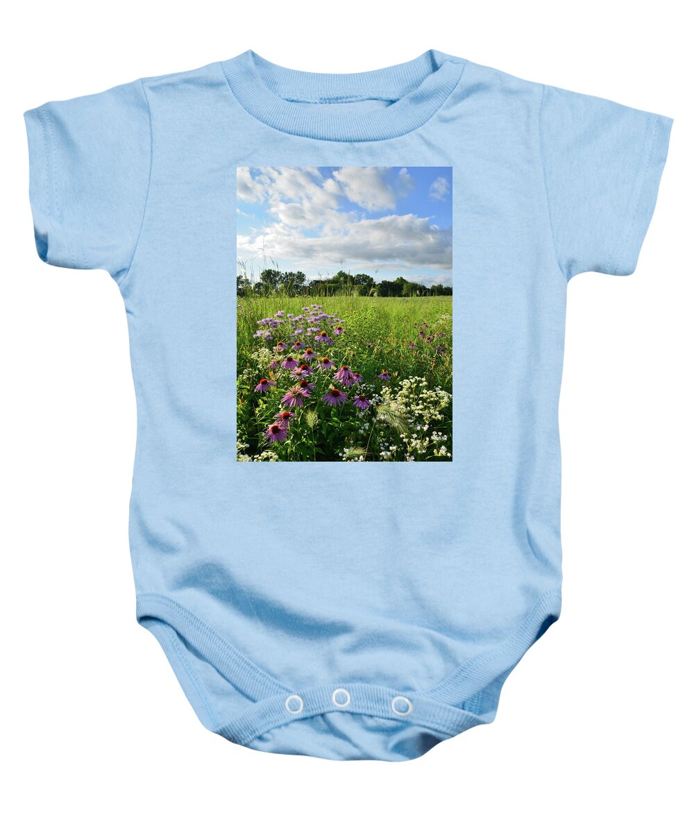 Black Eyed Susan Baby Onesie featuring the photograph Afternoon in Moraine Hills State Park by Ray Mathis
