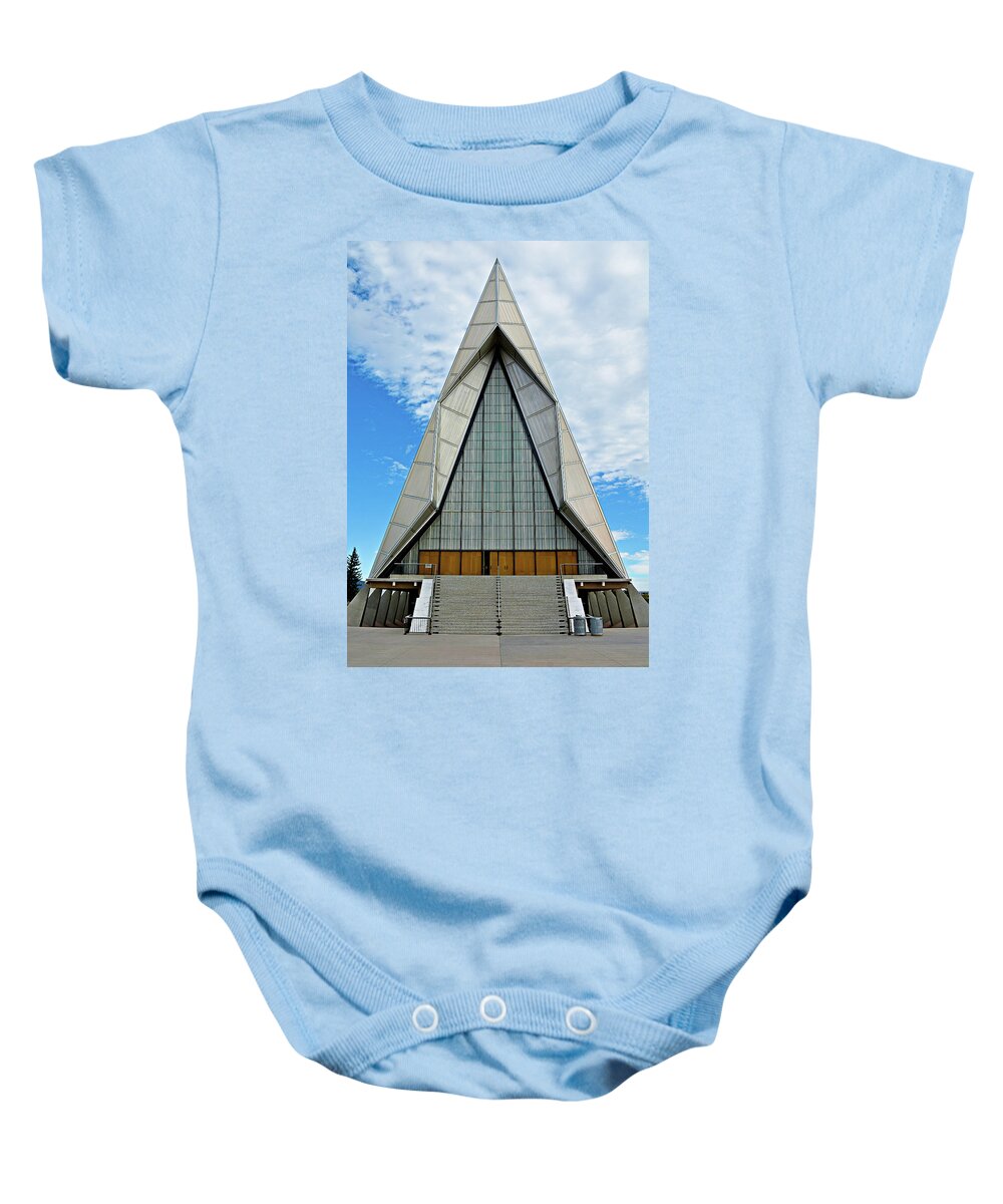 Air Force Baby Onesie featuring the photograph Air Force Chapel Study 8 by Robert Meyers-Lussier