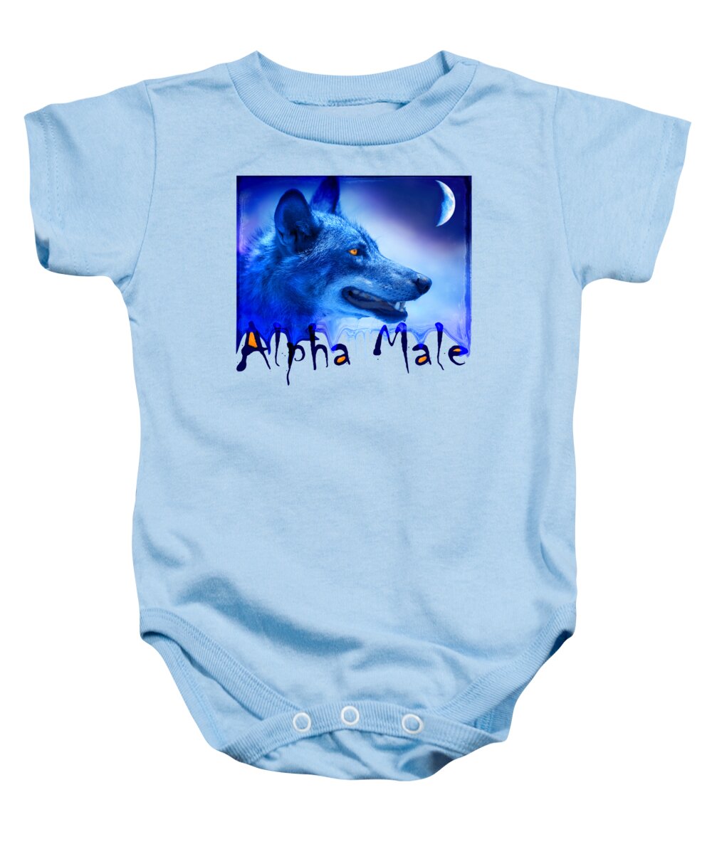 Wolf Baby Onesie featuring the photograph Alpha Male by Mal Bray
