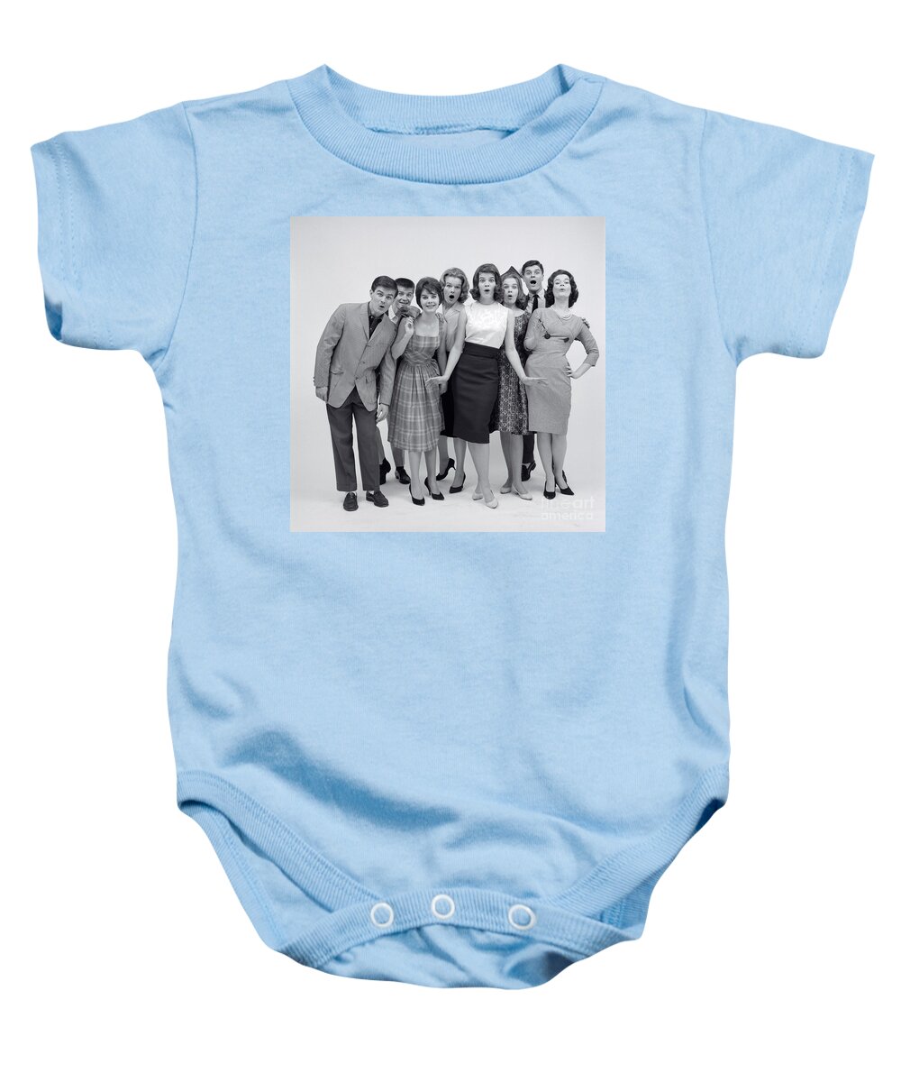 1960s Baby Onesie featuring the photograph Amazed Young People, C.1960s by Corry/ClassicStock