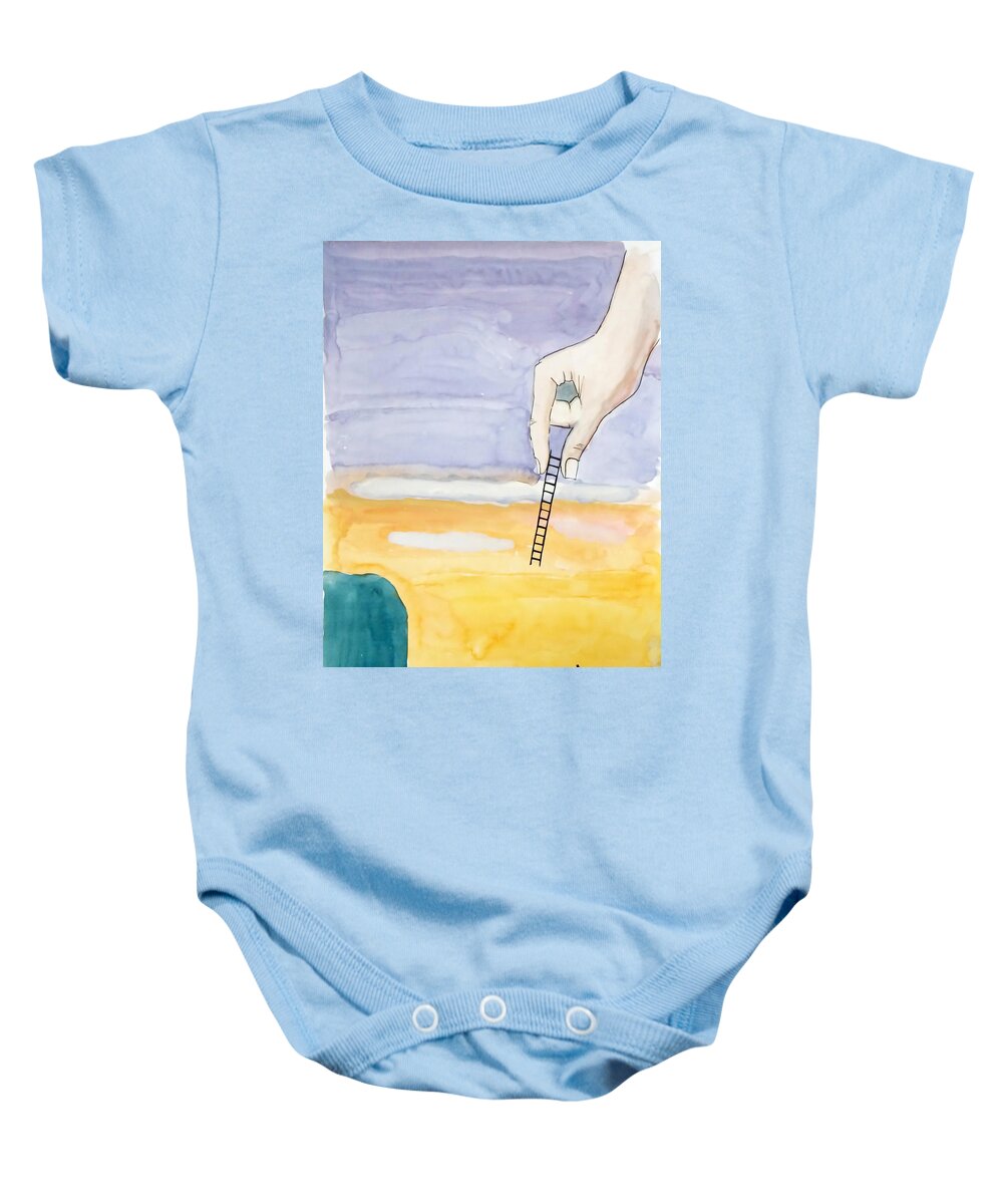 Ambition Baby Onesie featuring the painting Ambition by Keshava Shukla