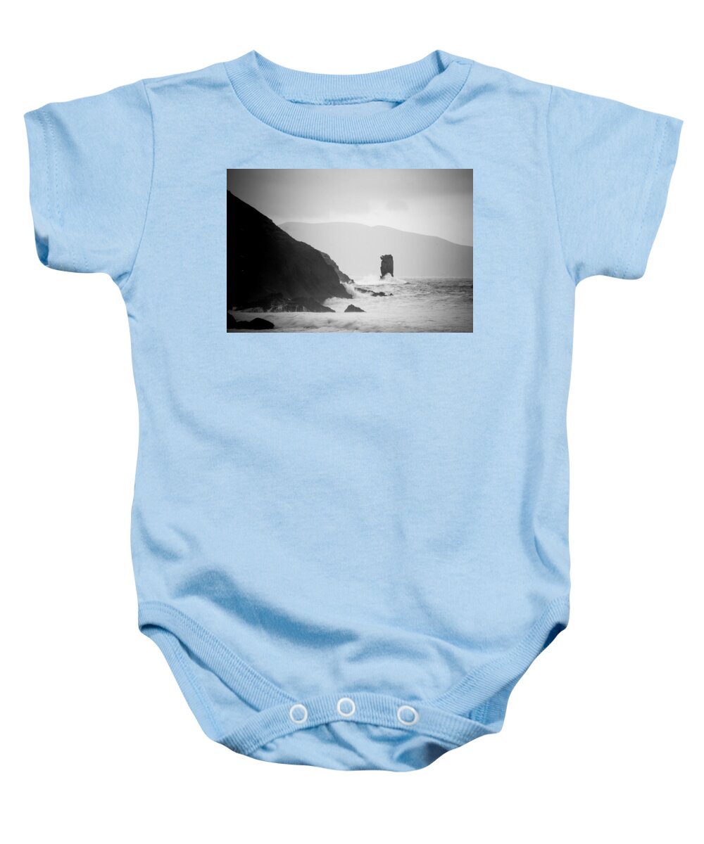 Sea Stack Baby Onesie featuring the photograph An Searrach by Mark Callanan
