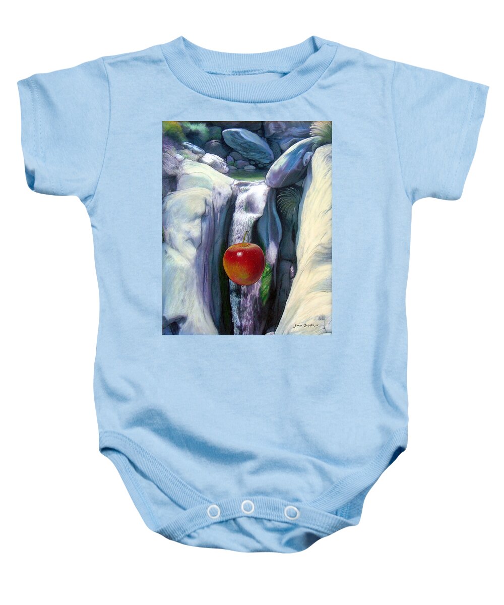 Apples Baby Onesie featuring the digital art Apple Falls by Snake Jagger