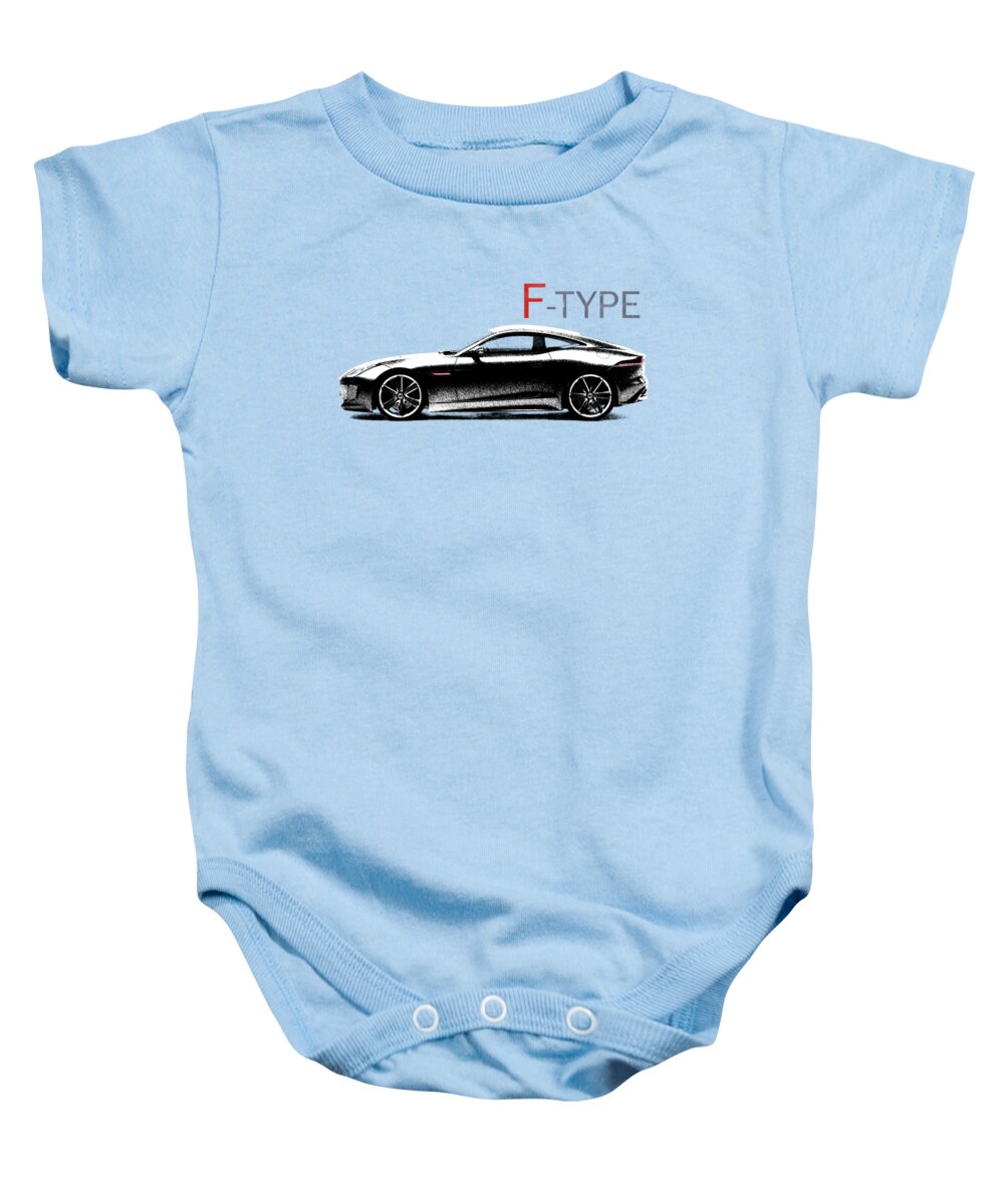 Jaguar Baby Onesie featuring the photograph The F Type by Mark Rogan
