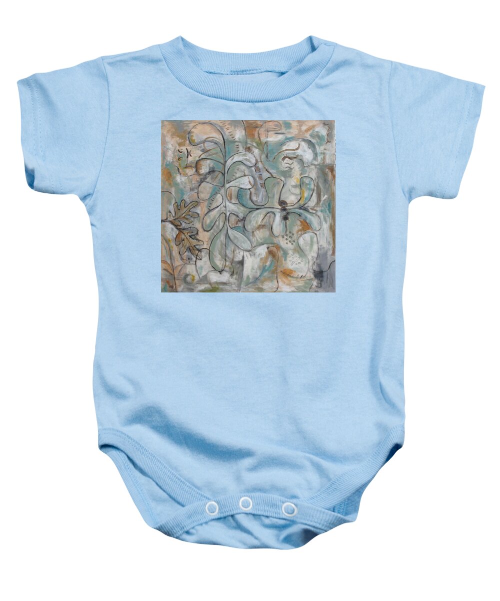 Abstract Baby Onesie featuring the painting Autumn Changes by Trish Toro