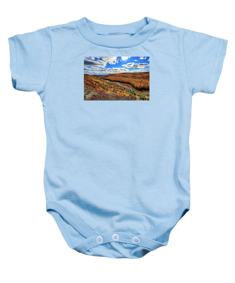 Lake Baby Onesie featuring the photograph Autumn in the Valley by Bryan Benson