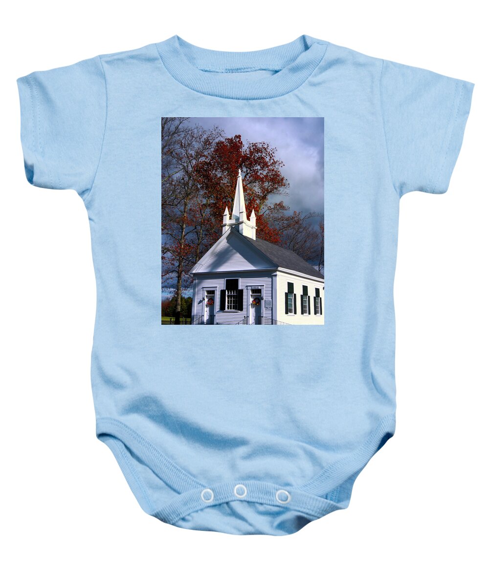 Baptist Church Baby Onesie featuring the photograph Baptist Church by Mim White