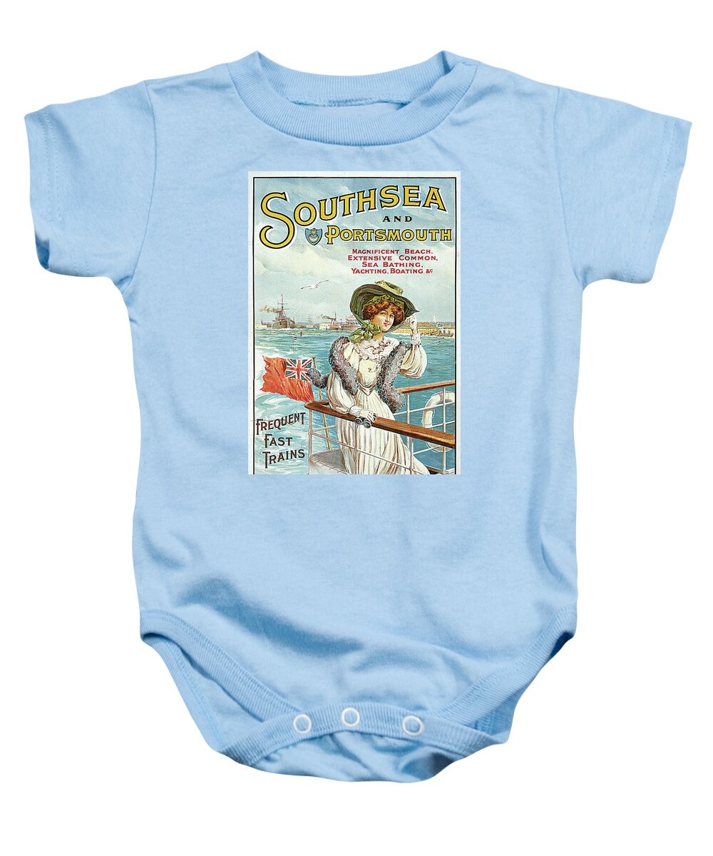 Southsea And Portsmouth Baby Onesie featuring the photograph Southsea and Portsmouth #1 by John Hutton Walker