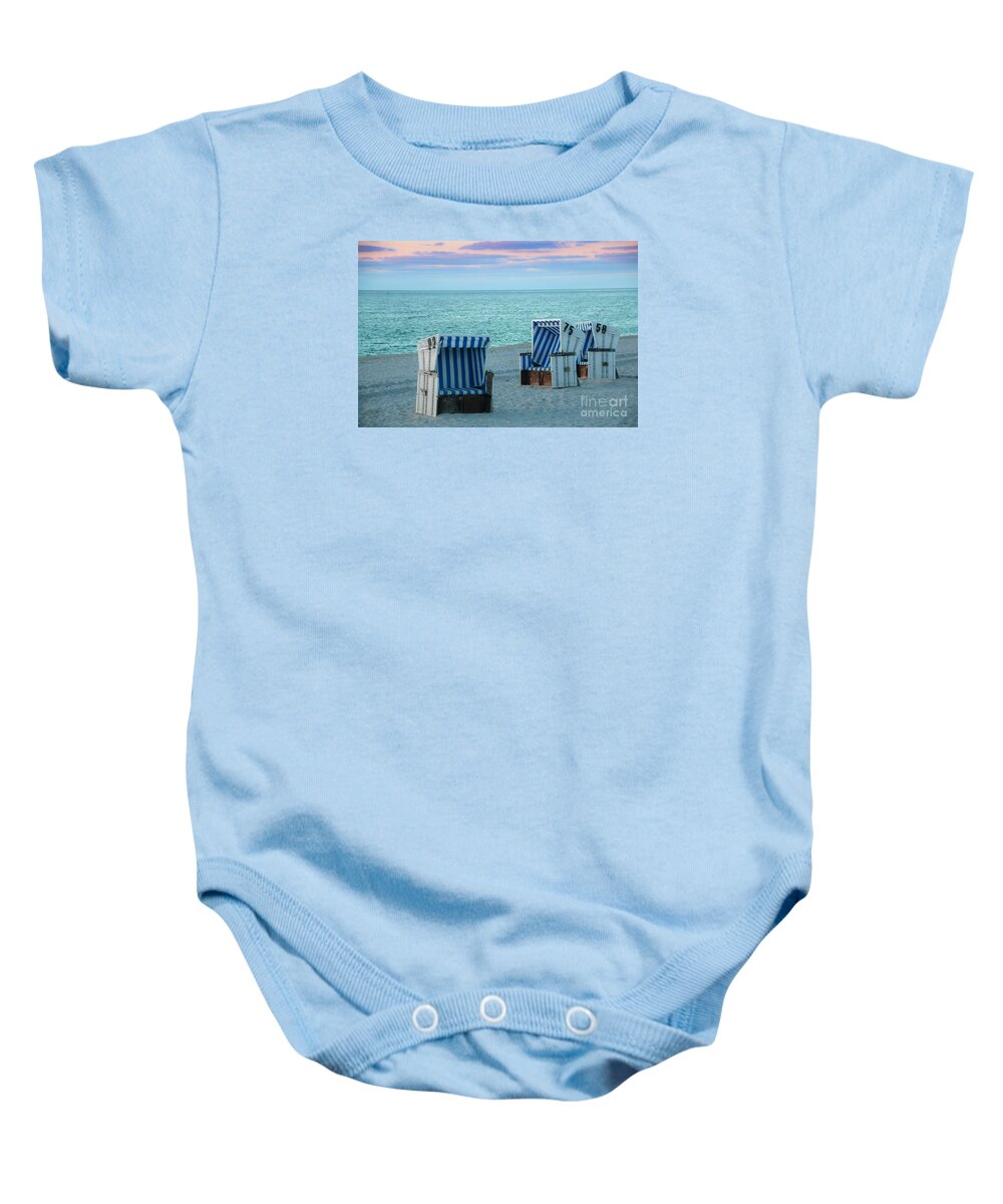 Germany Baby Onesie featuring the photograph Beach Chair at Sylt, Germany by Amanda Mohler