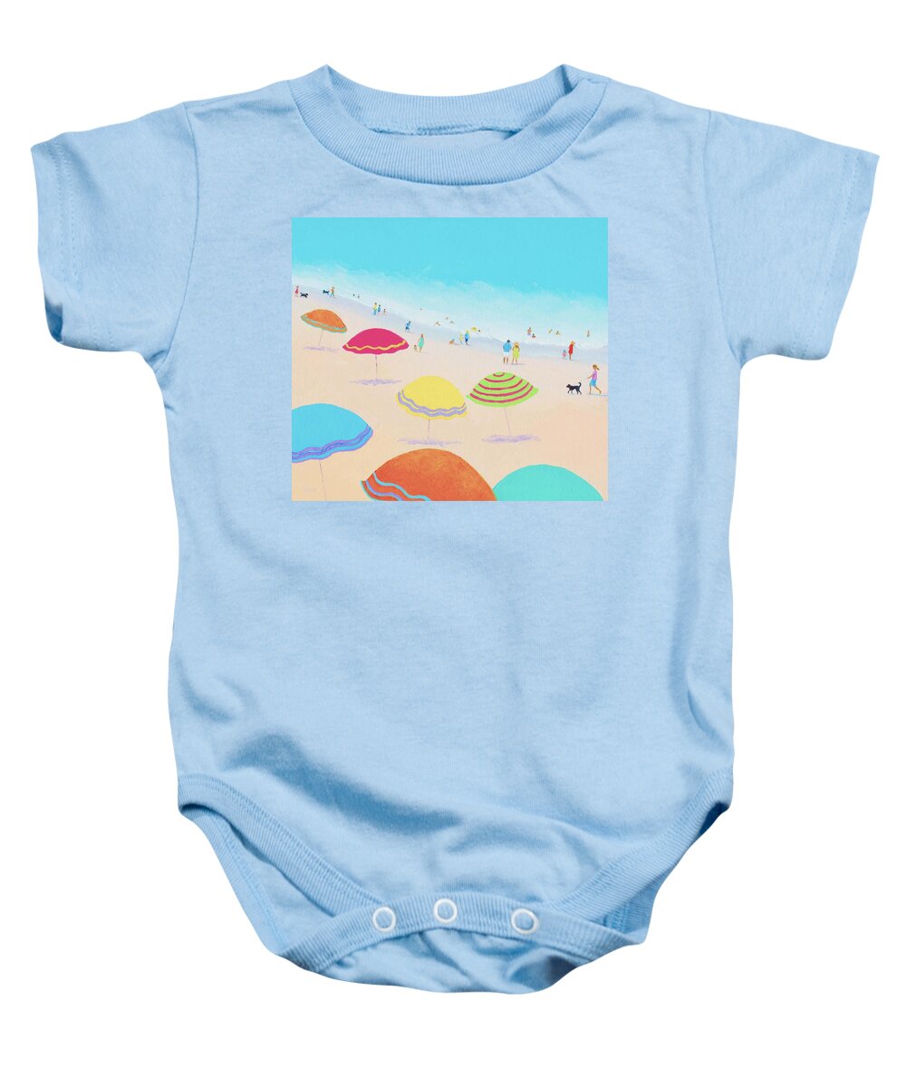 Beach Baby Onesie featuring the painting Beach Painting - Bright Sunny Day by Jan Matson