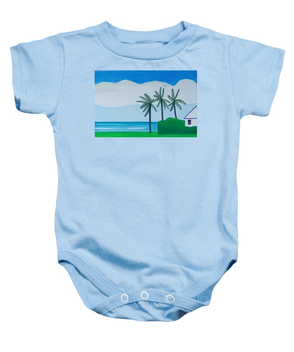 Impressionistic Baby Onesie featuring the painting Bermuda Variations by Dick Sauer